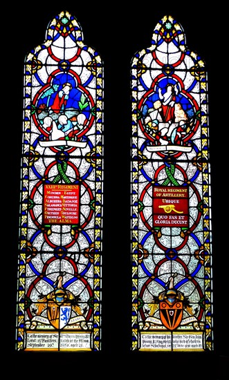 Stained glass window at St Michael and All Angels Anglican church