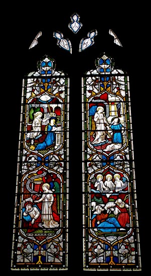 Stained glass window at St Michael and All Angels Anglican church