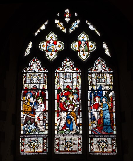 Stained glass window at St Michael and All Angels Anglican church