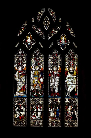 Stained glass window at St Michael and All Angels Anglican church