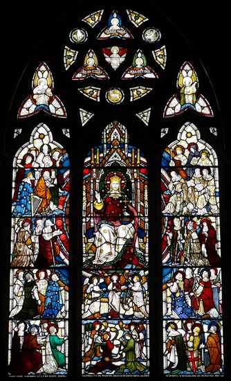 Stained glass window at St Michael and All Angels Anglican church