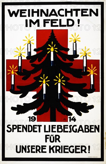 German propaganda poster showing a Christmas tree