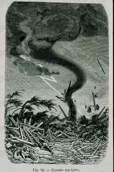 Trombe sur terre' from the 'Histoire des Meteores' by J. Rambosson