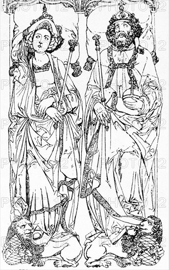 Illustration from the tomb of Emperor Henry II and his wife Kunigunde in the Cathedral of Bamberg