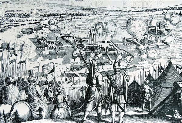 Turkish attack on the river fortress of Szigetvár