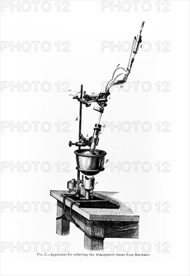 The apparatus for collecting the atmospheric gases from sea-water
