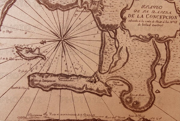 Map depicting the Bay of Concepción
