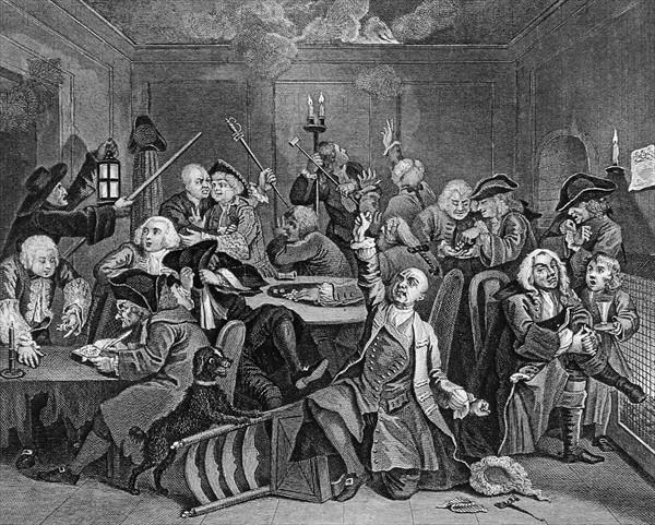 A Rake's Progress - Plate 6 - Scene In A Gaming House by William Hogarth