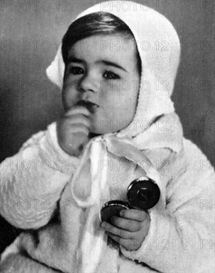 Vintage photograph of an infant in England 1930