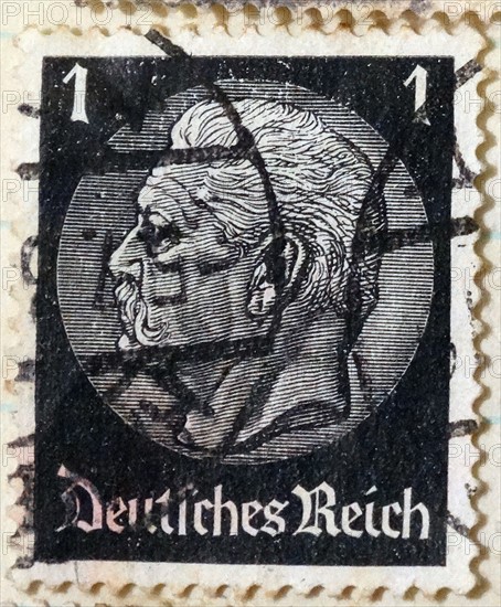 German Postage stamp depicting President Paul Von Hindenburg