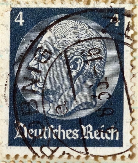 German Postage stamp depicting President Paul Von Hindenburg