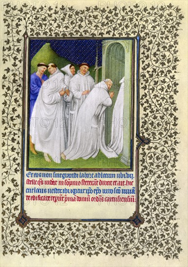 Illumination depicting the Story of Saint Bruno and the Grande Chartreuse from the Belles Heures of Jean de France