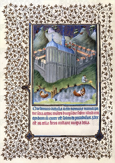 Illumination depicting the Story of Saint Bruno and the Grande Chartreuse from the Belles Heures of Jean de France