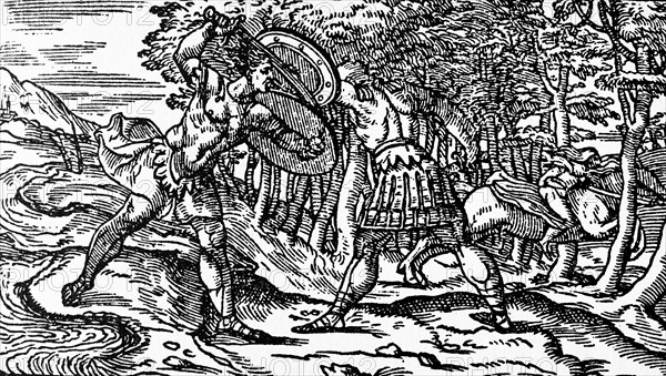 Scene from the poem of 'Orlando Furioso' by Ludovico Ariosto