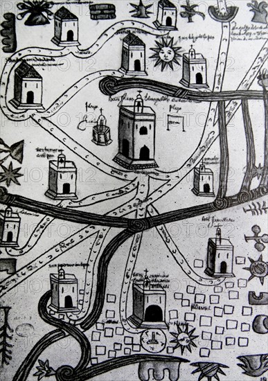 1580 map of San Juan Evangelista