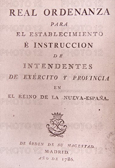 Title page for the Home of the Royal Ordinance of Mayors