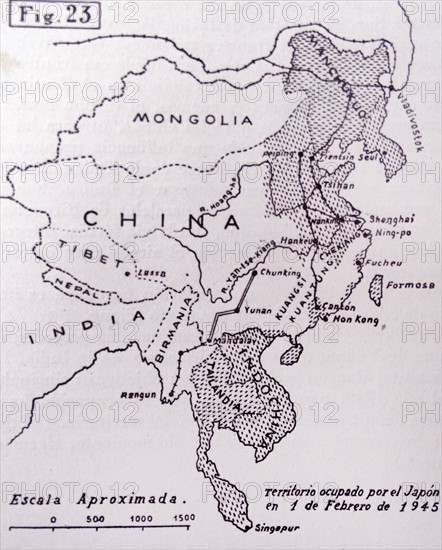 Japanese occupied territory during 1945