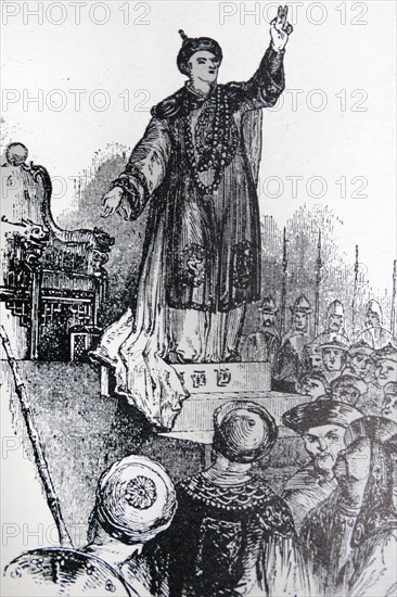 Qianlong Emperor vowing to his people to resign the crown