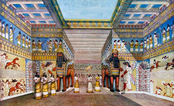 the interior of an Assyrian King's Palace