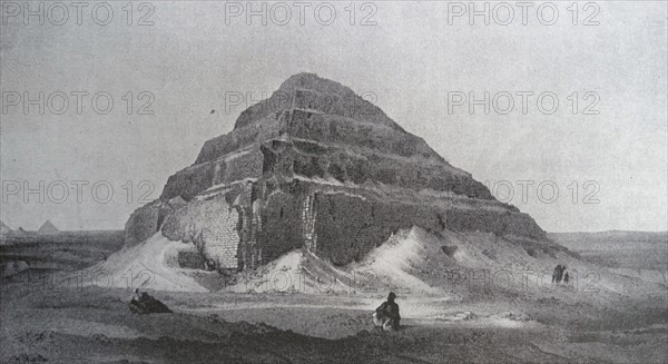 Painting depicting the Pyramid of Djoser