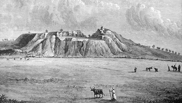 Engraving depicting the Hill of Troy