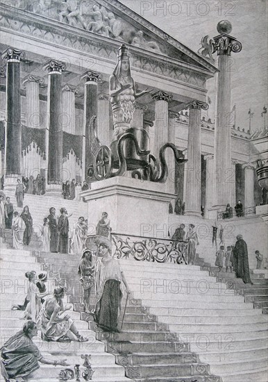 Engraving depicting the Temple of Artemis