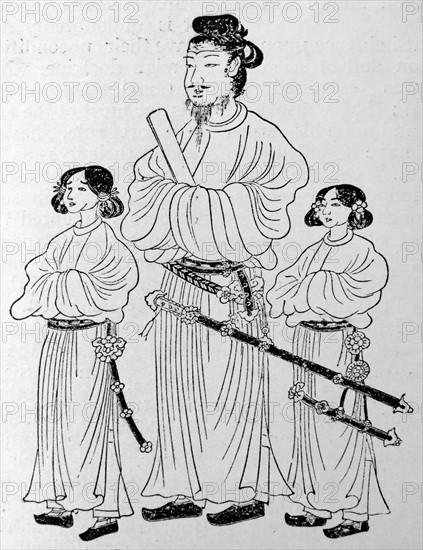 Woodcut depicting Prince Shotoku