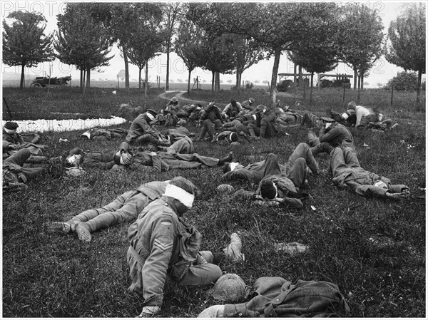 World war One German gas attack in France 1918