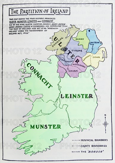Map of the partition of Ireland