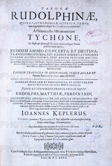 Title page of Tabulae Rudolphinae