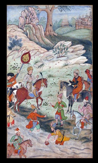 Meeting between Babur and the Sultan Ali Mirza near Samarkand.