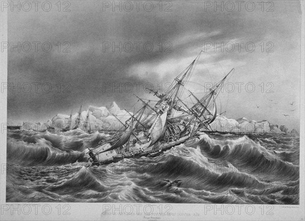 Ship caught in a storm in the South Atlantic