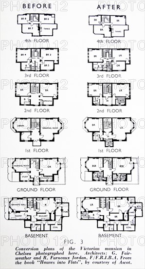 Floorplan of houses that have been converted into flats