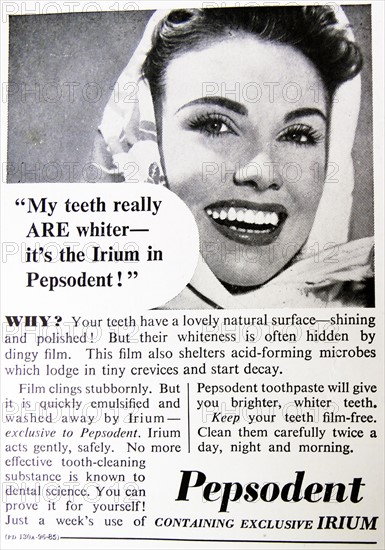 Advert for pepsodent toothpaste