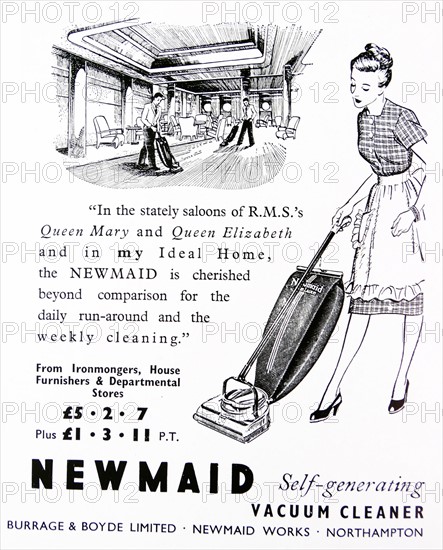 Advert for 'Newmaid' vacuum cleaner