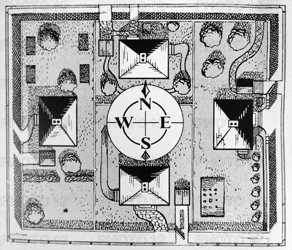 Architectural blueprints for a house.