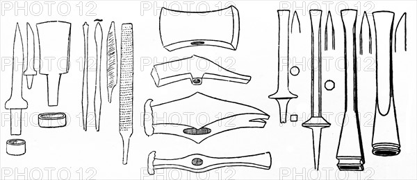 Collection of ancient tool designs still used today