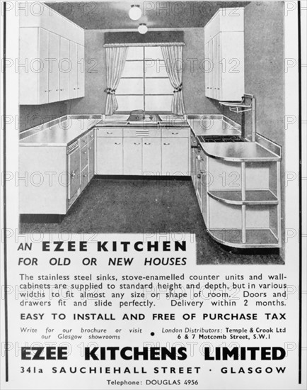 Advert for an 'Ezee Kitchen' from Ezee Kitchens Ltd. Glasgow