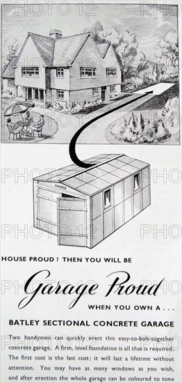 Advert for a Batley Sectional Concrete Garage