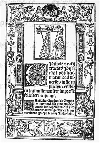 Decorated page from an edition of the works of Pope Pius II