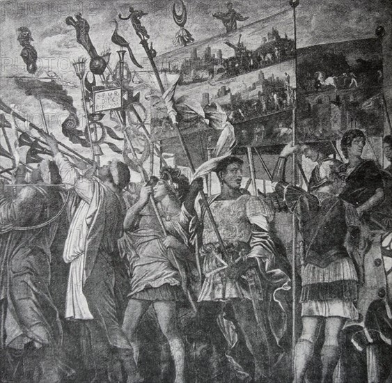 a scene from the triumph of Julius Caesar