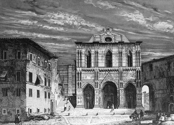 Engraving depicting the Piazza del Campo by William Skelton