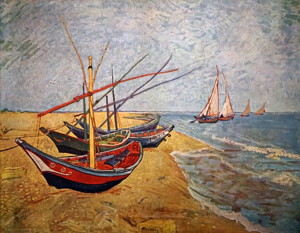 Van Gogh, Fishing Boats on the Beach at Saintes-Maries
