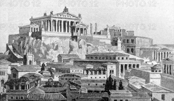 Painting depicting a view of Rome and the Temple of Venus