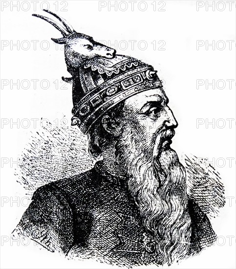 Engraving of Skanderbeg