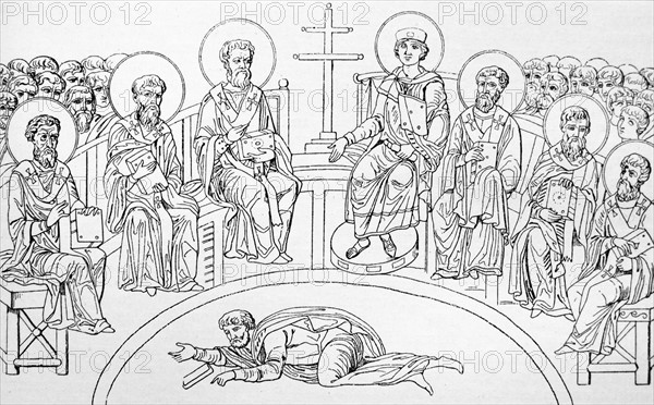 Engraving depicting the Council of Nicaea