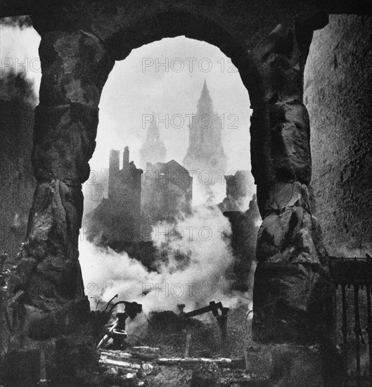 St Paul's District in London during the Blitz in World War Two