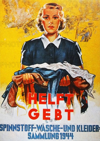 Propaganda poster encouraging the German public to donate clothing