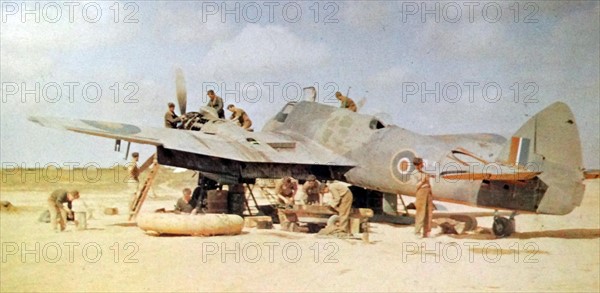 Maintenance on an RAF Bristol Beaufighter in the summer of 1942