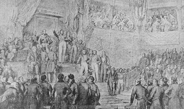 Louis Philippe taking the oath of constitution